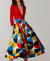 Pia - Loser Saum Langes Kleid