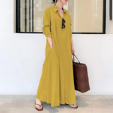 Eudora – locker geschnittenes, schlichtes Blusenkleid mit langen Ärmeln