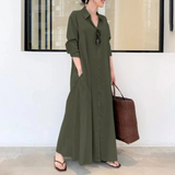 Eudora – locker geschnittenes, schlichtes Blusenkleid mit langen Ärmeln
