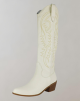 Bianca - Bestickte kniehohe Westernstiefel