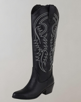 Bianca - Bestickte kniehohe Westernstiefel