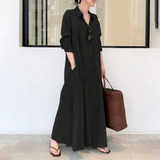 Eudora – locker geschnittenes, schlichtes Blusenkleid mit langen Ärmeln