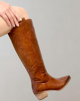 Bianca - Bestickte kniehohe Westernstiefel