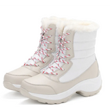 Wasserdichte Damen-Winterstiefel mit Kunstfellfutter – Warm, Rutschfest und Robust für kalte Tage