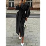 Isabella | Langer Wollmantel mit großem Kragen