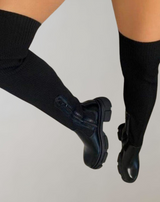 Jihya™ - Oberschenkelhohe Stiefel aus Stretch-Strick