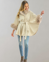 Amara ™ - Kunstpelz-Woll-Cape-Mantel