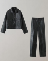 Odilia - einreihige Denim Jacke Set