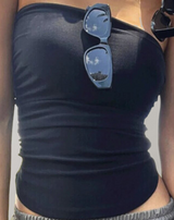 Brenda - Schulter Wickelrohr-Crop-Top