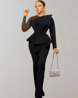 Vanessa - Vintage Perlen Mesh Langarmshirt