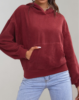 Jane - Übergroßer Cord-Kapuzenpulli