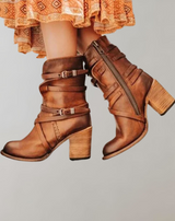 Mia - Retro Stiefeletten Quadratischer