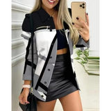 Tilma – Arbeitsstil, Reißverschlussdekor, mittellanger Damenblazer