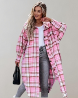 Dora - Mode Langer karierter Mantel