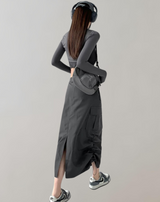 Femke - Midi Skirts Cargo Hipster