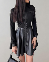 Tilla - Langärmeliges Lederkleid