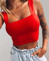 Olivia - Crop-Top Damen mit Ausschnitt