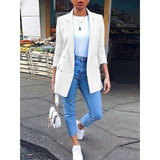 April – Mittellanger, einfarbiger Damenblazer