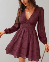 Claret - V-Ausschnitt Minikleid