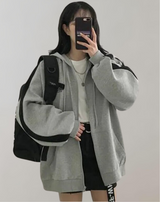 Zuzanna - Herbst Retro solide Farbe Reißverschluss