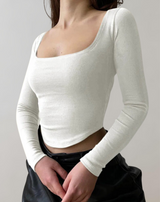 Dana – Langarm quadratischem Kragen