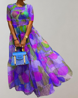 Abegail - bedrucktes langärmeliges Kleid