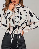 Lika - Reißverschlussjacke mit Kontrastdruck