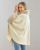 Amara ™ - Kunstpelz-Woll-Cape-Mantel