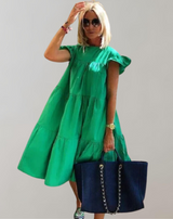 Gemma - Damen Rüschen-Sonnenkleid Elegant