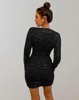 Tamara - Rüschen Metallic Bodycon kleid