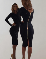 Tessa - Langärmliges Kleid mit Rückenreißverschluss