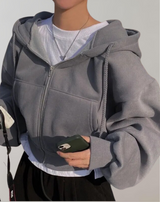 Zuzanna - Herbst Retro solide Farbe Reißverschluss