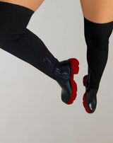 Jihya™ - Oberschenkelhohe Stiefel aus Stretch-Strick