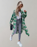 Dora - Mode Langer karierter Mantel