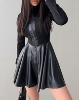 Tilla - Langärmeliges Lederkleid