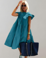 Gemma - Damen Rüschen-Sonnenkleid Elegant