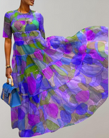 Abegail - bedrucktes langärmeliges Kleid