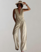 Teressa - Tank-Top und High-Waist-Hosen