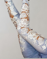 Camila - Stretch-Denimhose mit floraler