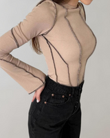 Diana - Patchwork-T-Shirts mit langen Ärmeln