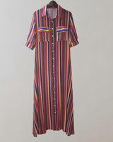 Ilona - Langes gestreiftes Kleid für Damen