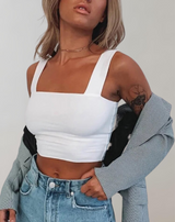 Olivia - Crop-Top Damen mit Ausschnitt