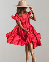 Gemma - Damen Rüschen-Sonnenkleid Elegant