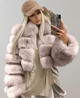 Kathrine - Flauschiger Kragenmantel für Damen