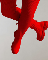 Jihya™ - Oberschenkelhohe Stiefel aus Stretch-Strick