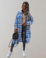 Dora - Mode Langer karierter Mantel