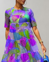 Abegail - bedrucktes langärmeliges Kleid