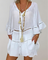 Tanja - Herbst Baumwoll-Leinen-Kleider für Frauen