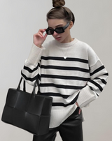 Patricia - Lässige übergroße gestreifte Pullover