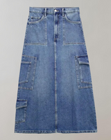 Melissa - Blauer Denim Rock Taschen